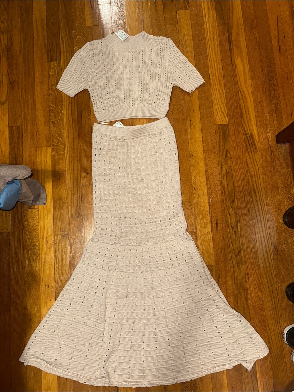MARBLE Neutral Beige Knit Two-Piece Set